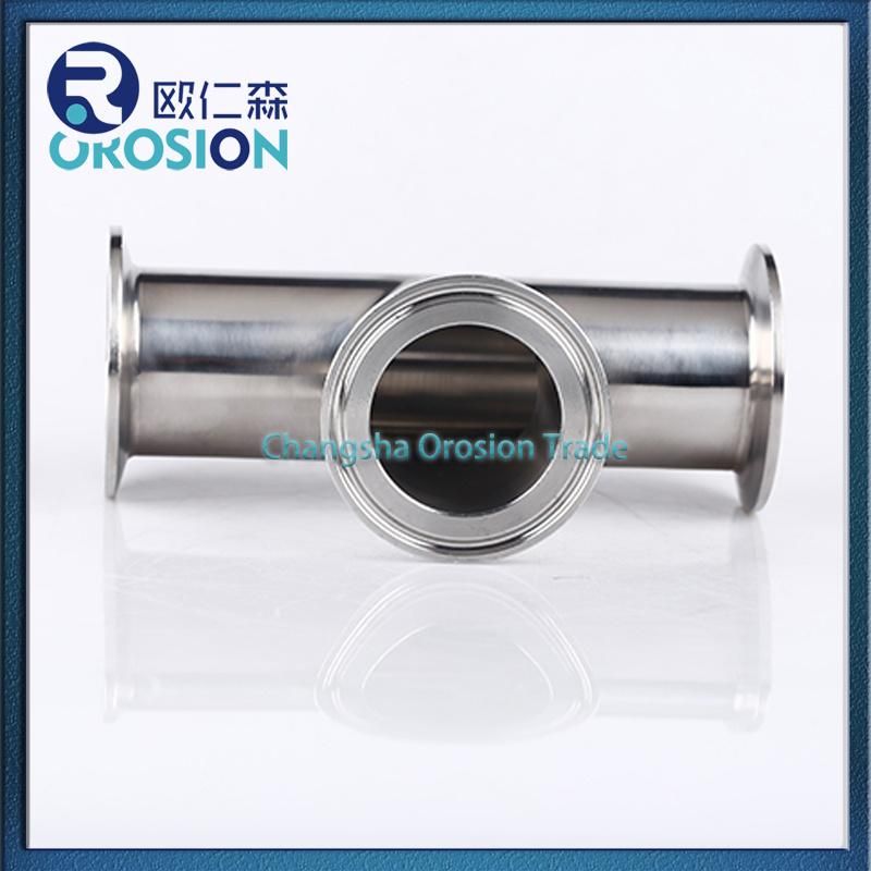 Sanitary Food Grade Stainless Steel Clamped Equal Tee