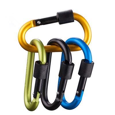 Snap Hook Carabiner Hook with Screw Lock, Aluminum Carabiner with Keychain