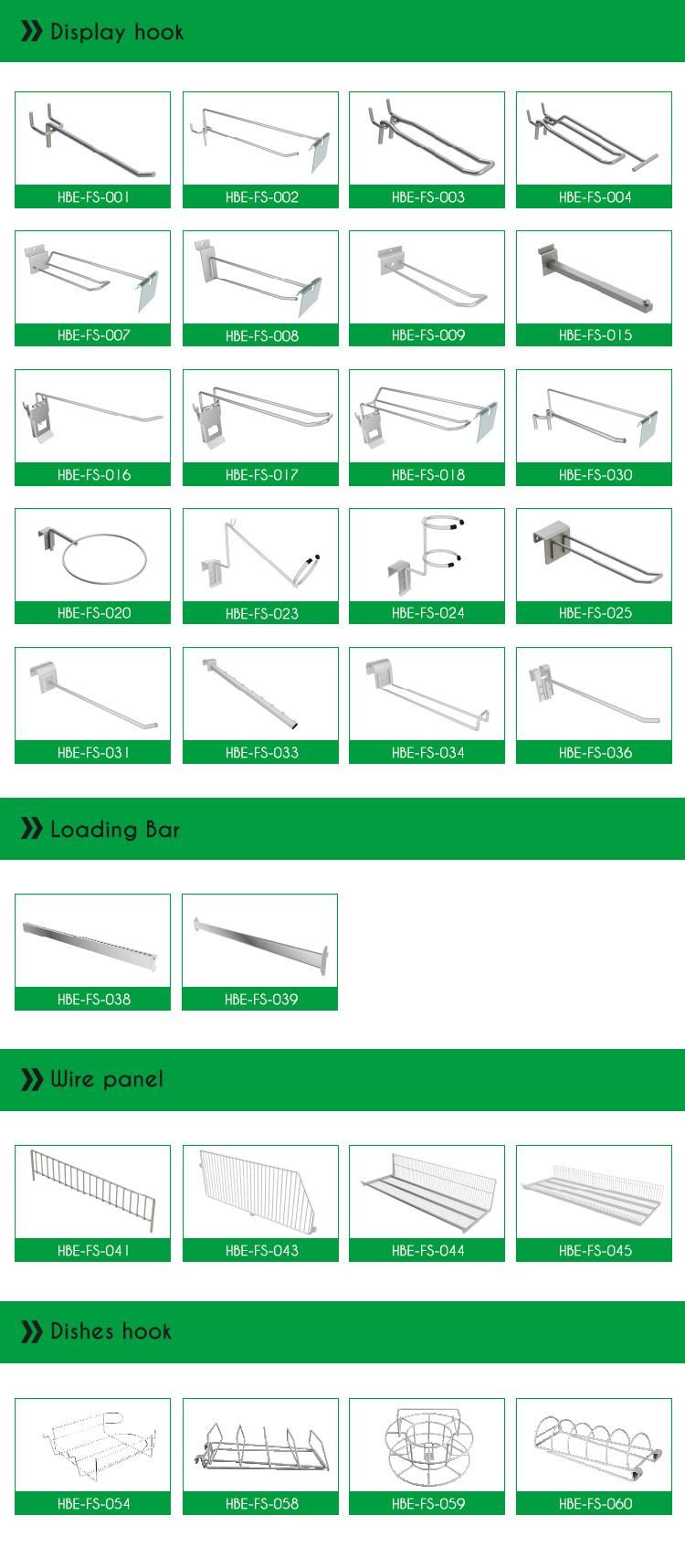 Chrome Metal Slat Grid Wall Panel Display Hooks