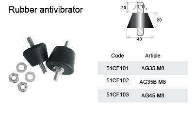 Vibration Rubber Dampers with Rubber Nuts Rubber Bolts