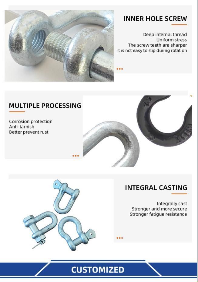 Us Type G2130 G209 G2150 G210 Galvanized Lifting Shackle