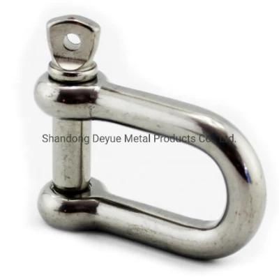 Stainless Steel AISI304/316 High Polished Safety Captive Screw Pin Long Dee Shackle