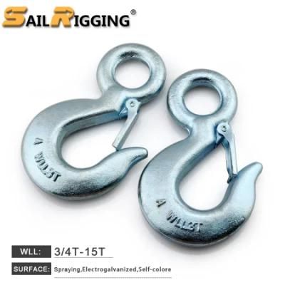 Wholesale Hardware Riggingcargo Chain Lift Rigging Alloy Steel Drop Forged Eye Slip Hook with Safety Latch