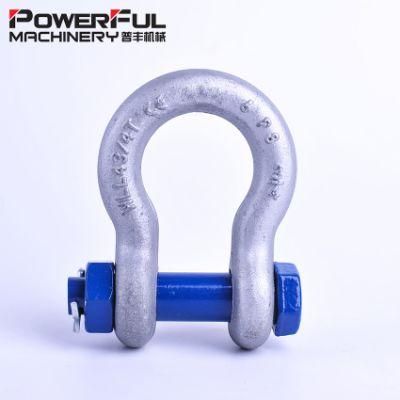 Us Type Galvanized G2130 Safety Bolt Bow Shackle for Lifting