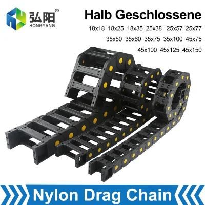 Hycnc Drag Chain Cable Chain Cable Carrier Plastic Nylon Materials for CNC Router Machine Using Wire Carrier Semi Sealing Drag