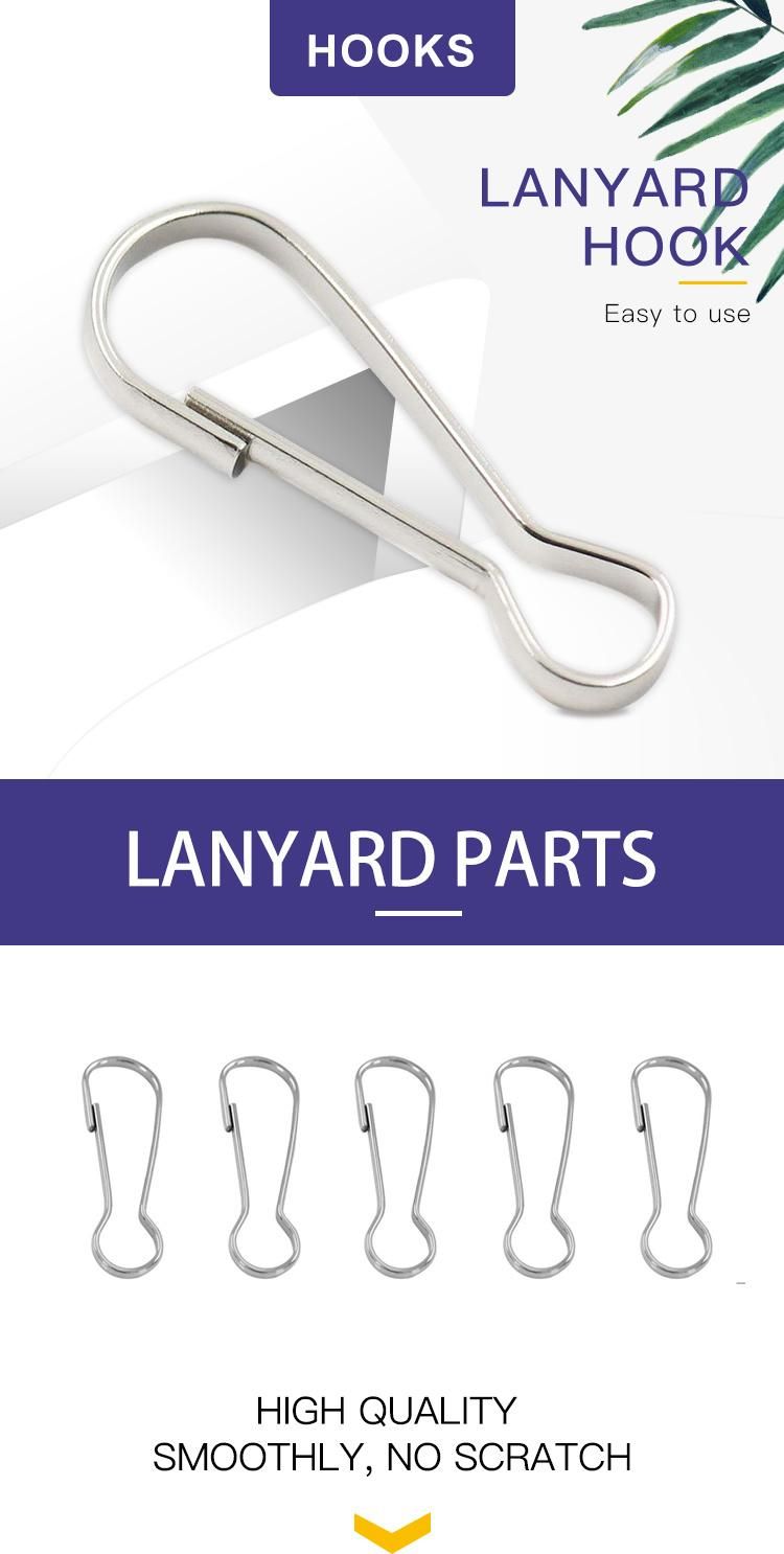 Iron Nickel Plated Metal Purse Zipper Pull Snap Clips Lanyard Hooks