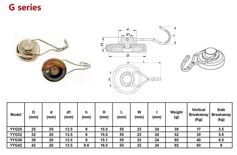 Heavy Duty Fishing Household Neodymium Magnetic Hanger Swivel Magnet Hook