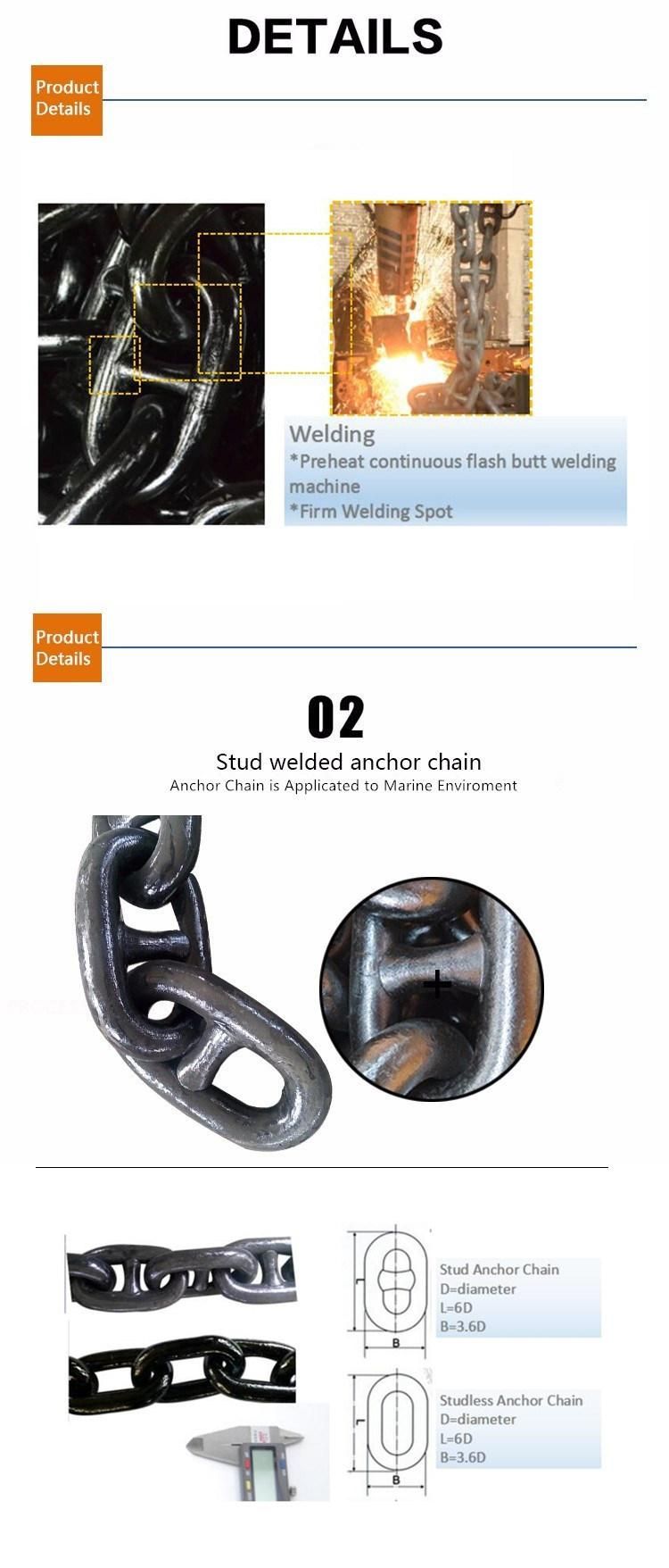 U2/U3 Grade Steel Marine Black Stud Anchor Line for Mooring