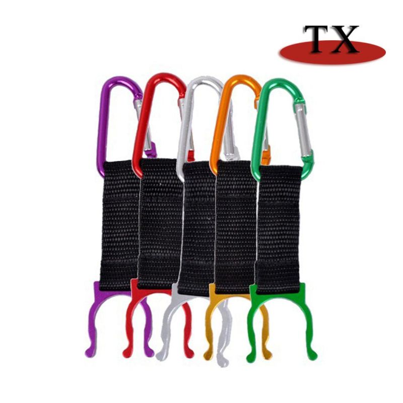 Good Quality Colorful Flat D Shape Aluminum Climbing Button Hook Carabiner for Promotional Gifts