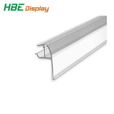Supermarket Plastic PVC Price Tag Holder for Glass Shelf