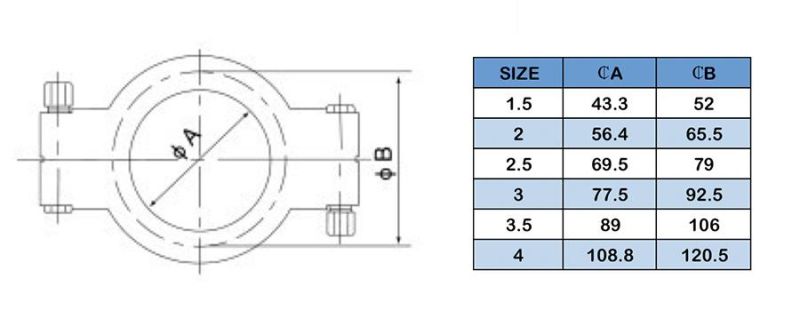Sanitary Stainless Steel 4inch High Pressure Clamp