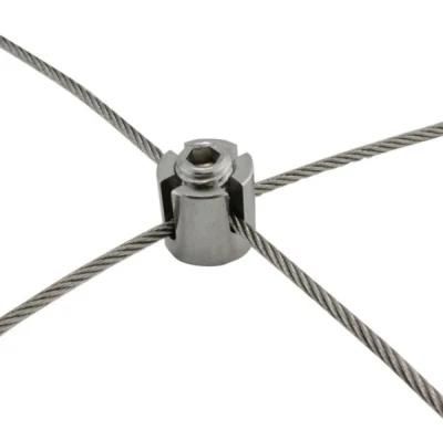 Stainless Steel Cross Clip Wire Rope Clamp for Marine Grade SUS316 Trellis Systems Green Wall Cable Cross