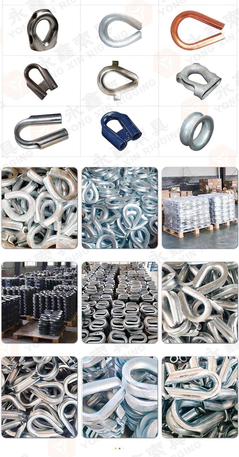 /4, 5/16, 3/8, 7/16, 1/2, 9/16, 5/8, 3/4, 7/8, 1, 1-1/8, 1-1/4, 1-3/8 ′′ Wire Rope Thimbles G 414