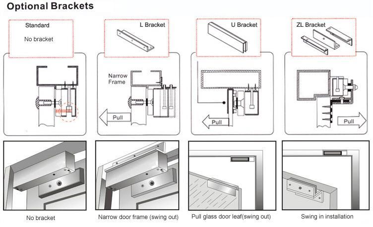 300lbs 180kg Zl Electric Magnetic Lock Aluminum I Bracket for Wood/Metal Door