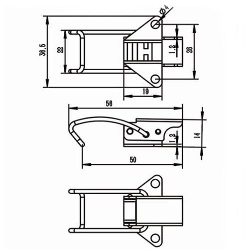 Stainless Steel Dovetail Tool Box Toggle Latch