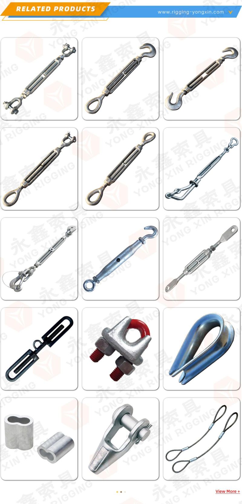 Rigging Forged Hardware Carbon Steel Turnbuckle Jaw/Eye Connection Role Self-Colored, Galvanized Turnbuckle