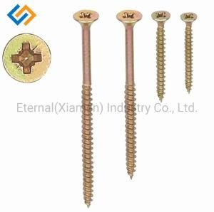 Wood Screw Fastener Carbon Steel Cross Recessed Countersunk Head Chipboard Screws