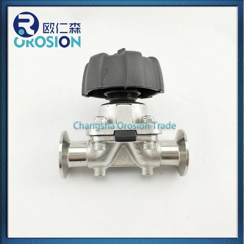 Sanitary Stainless Steel DN25 Manual Type Clamped Gemi Diaphragm Valve