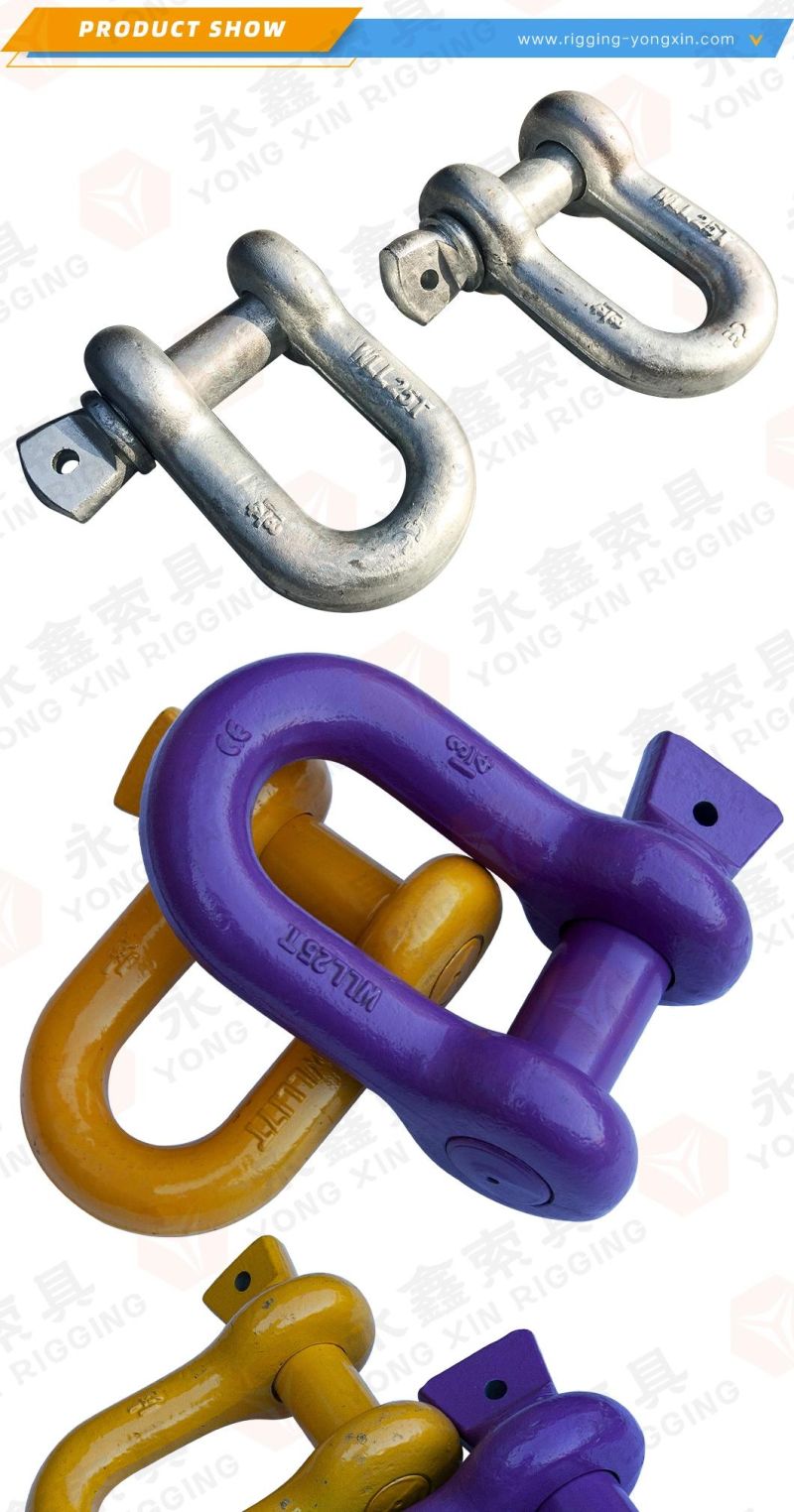 Wholesale Hardware Rigging Galvanized Us Type Drop Forged Carbon Steel G210 Shackle Straight Dee D Shape Chain Anchor Shackle