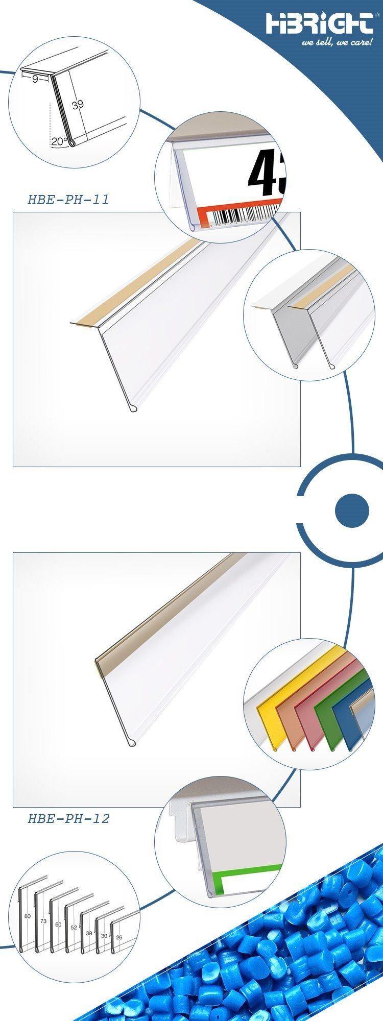 PVC Transparent Tag Data Strip Price Label Holder with Light