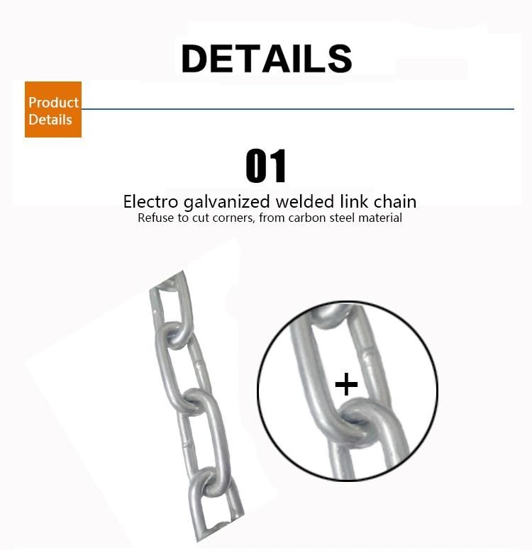 Galvanized Welded Link Chain Iron Link Chain USA Standard Link Chain Short/Medium/Long Link Chain DIN763 DIN764 DIN766 DIN5685A/C DIN5686 Link Chain
