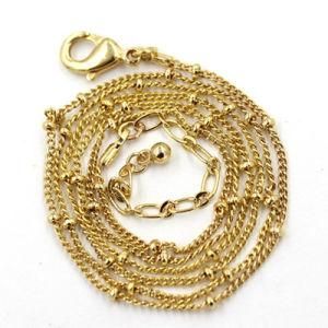 Hot Sale 1.5mm Gold Ball Station Chain, Length 50+5cm