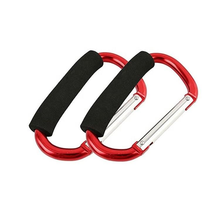 Large Aluminum D-Style Carabiner Carry Handle with Sponge for Shopping Bags