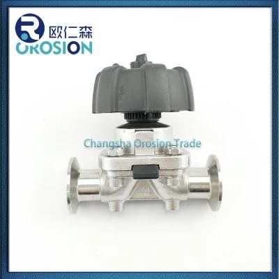 Sanitary Stainless Steel DN25 Manual Type Clamped Gemi Diaphragm Valve