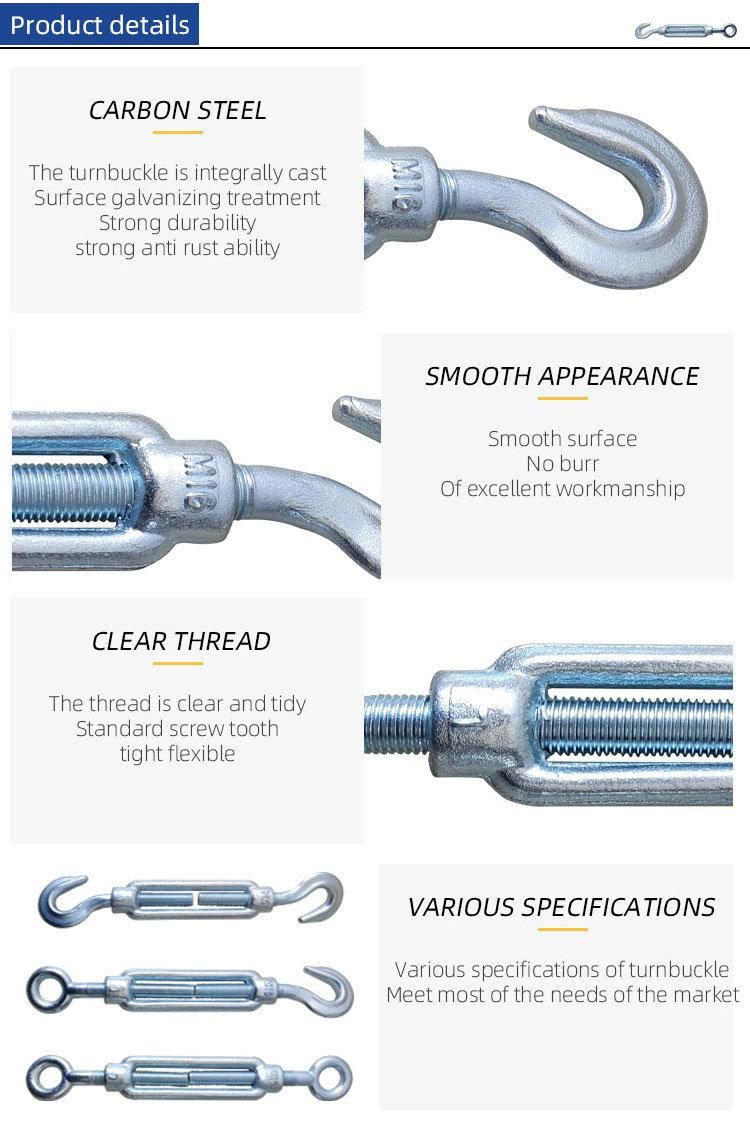 DIN1480 Electro Galvanized Eye and Hook DIN 1480 Turnbuckles