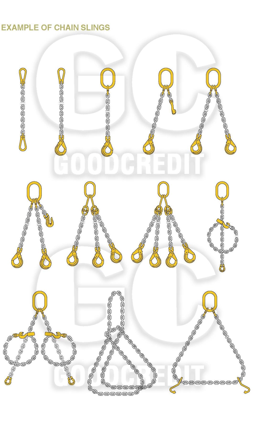 Factory Grade 70 Grade 80 Yellow Zinc Plated Binder Chain with Clevis Hook