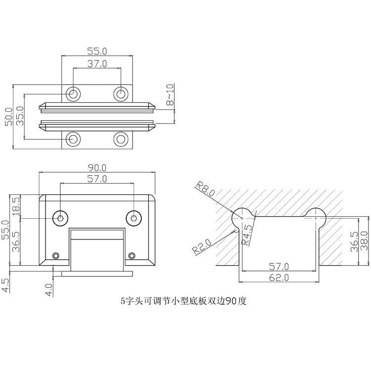 Mirror Mounting Clips Profile Stainless Steel Accessories