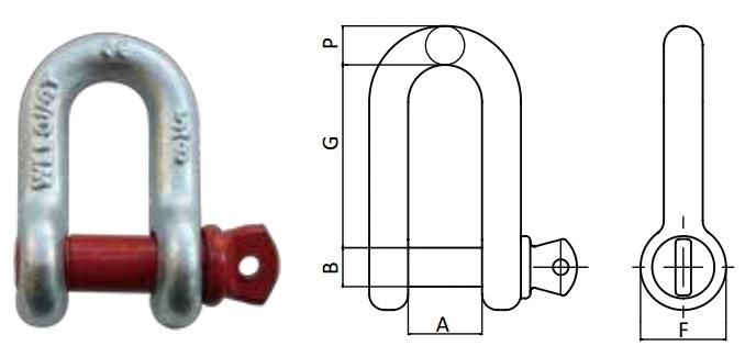 Hot DIP Galvanized Drop Forged G210 High Load Lifting Marine Screw Pin Chain Shackle, Color Coated Pin