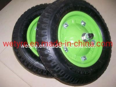 Reguar Product Metal Rim Inflatable High Quality Pneumatic Trolley Wheel (3.25-8)