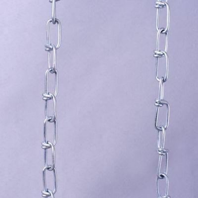 1mm Diameter Galvanized Double Loop Link Chain DIN5686 Weldless Knotted Link Chain 316 Stainless Steel Link Chain