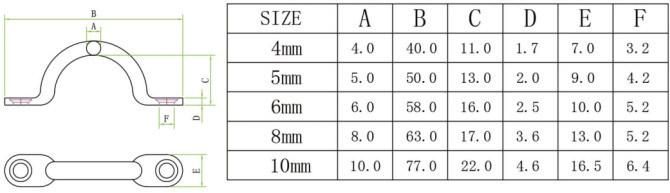 304 316 Stainless Steel Oval Pad Eye Plate