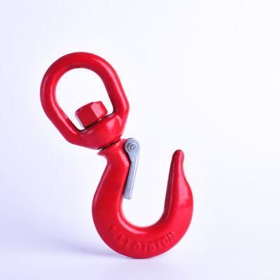 Red Painted Drop Forged Us Type S 322 Heavy Chain Hoist Lifting Swivel Hook with Safety Latch