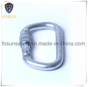 Type D Screwgate Locking Carabiner of White Zinc Plating