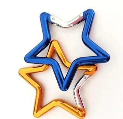 High Quality 65mm Muliti-Colored Aluminum Alloy Star Shaped Carabiner