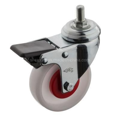 50mm Swivel Screw with Brake PP Wheel Caster