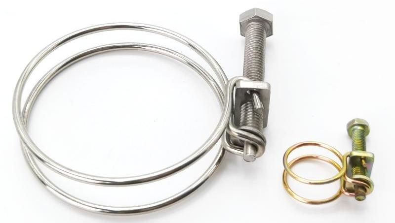 Stainless Steel Yellow Zinc Plating Double Wire Hose Clips