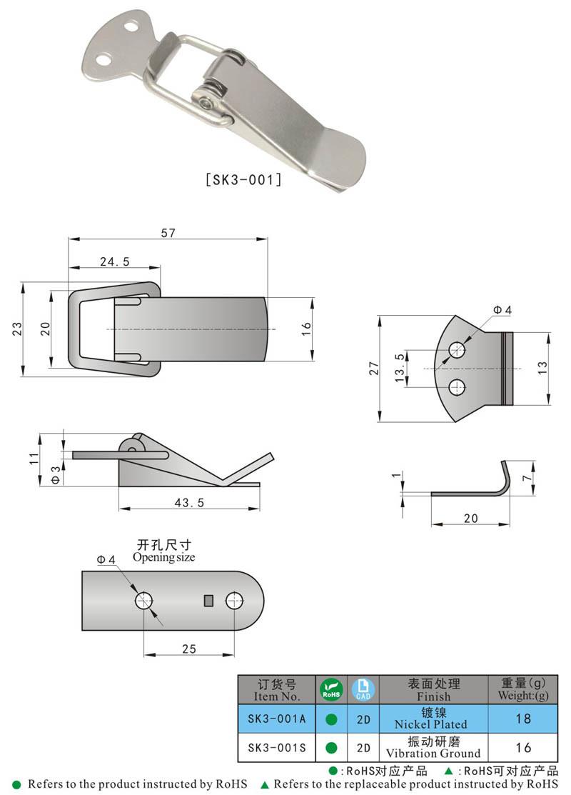 Stainless Steel Hasp Toggle Clamp Heavy Duty Latch Padlock Toggle Latch