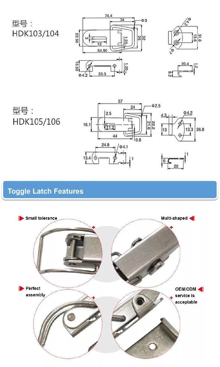 Stainless Steel Toggle Latch with Spring for Case or Box/Small Spring Toggle Lock Clasp Buckle Latch Type Toolbox Stainless Steel Toggle Latch