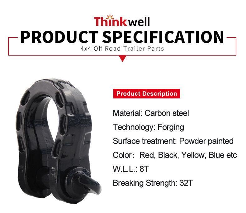 Bow Shackle off Road Shackles Heavy Duty Forged Steel Shackle