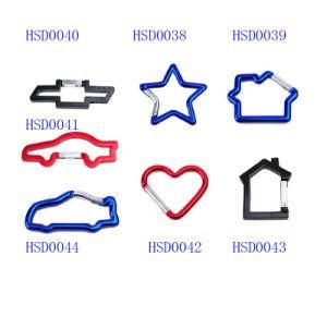 High Quality Car Heart Star House Shaped Aluminum Hook for Keychain Carabiner Camping Spring Snap Clip