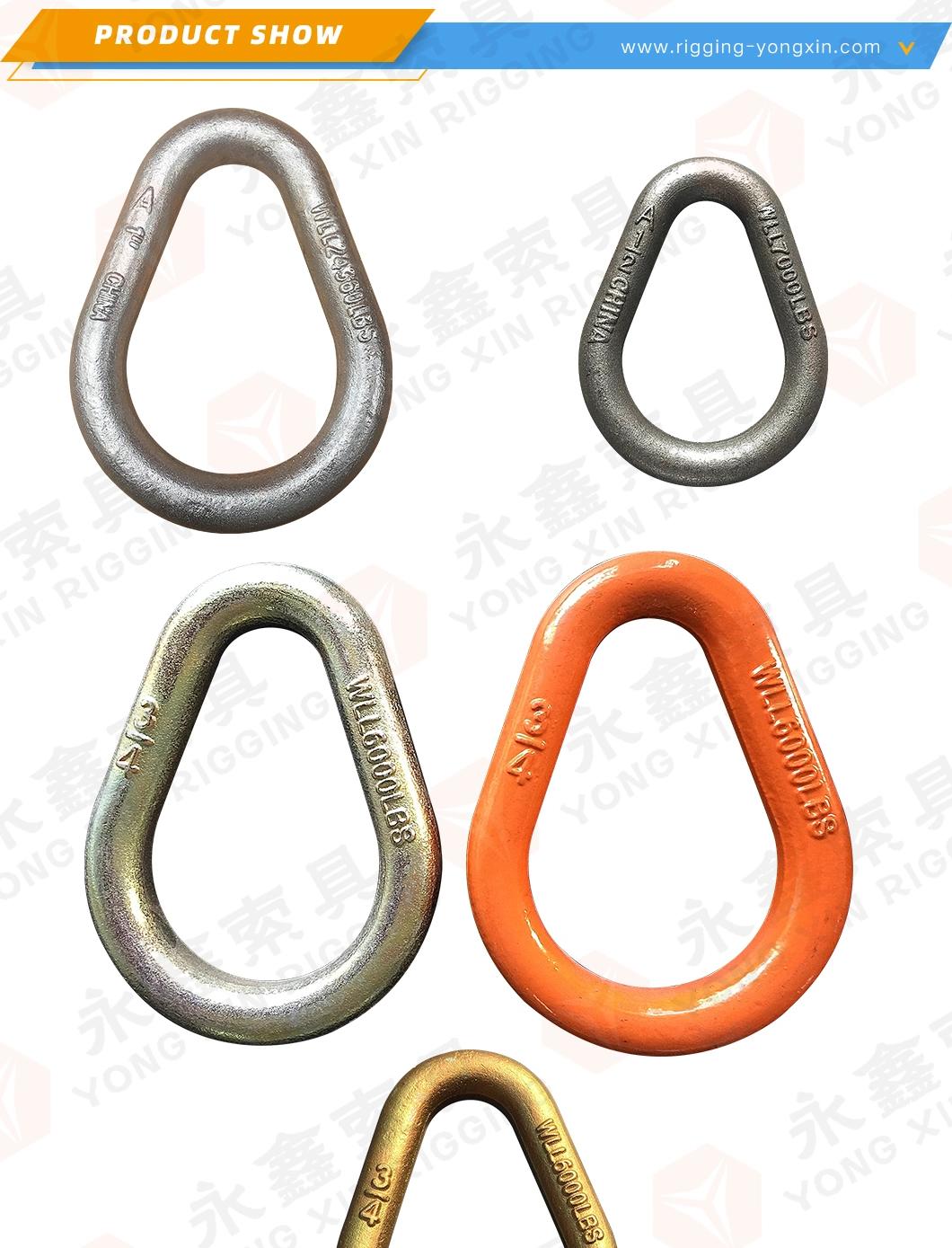 Color Painted Pear Shaped Forged Steel Master Link for Rigging Fitting|Forged Pear Shape Ring Link|Master Link