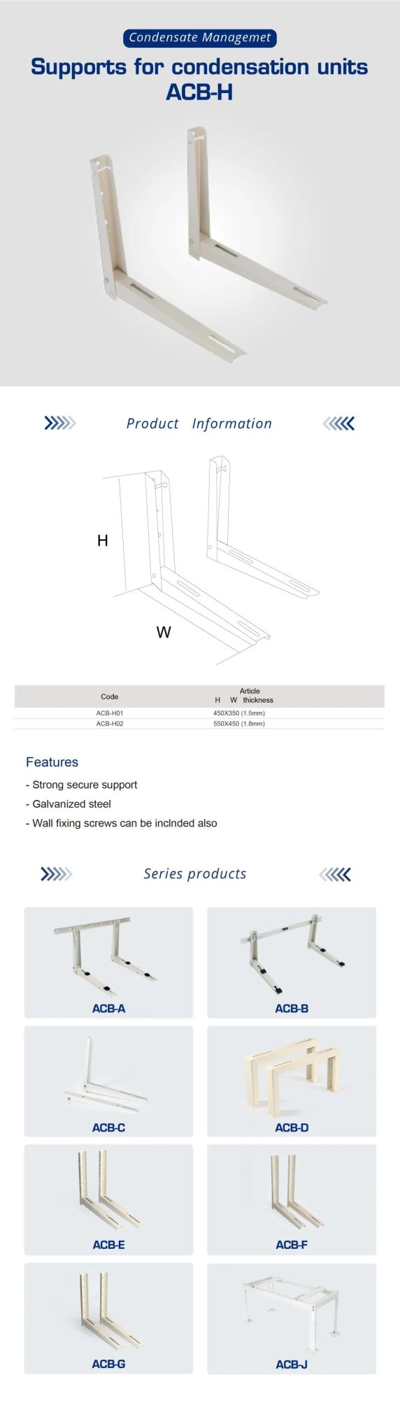 Air Conditioner Bracket Acb-H Condensate Units 450*350/550*450