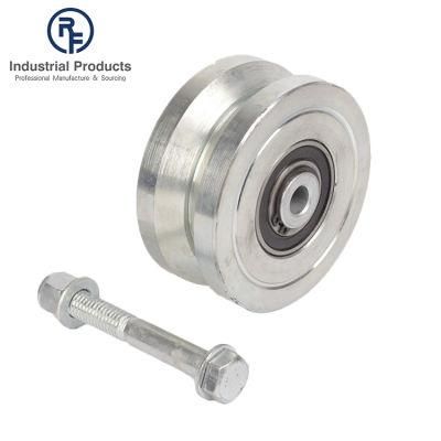 RF 4&quot; OEM Customized V Groove Steel Wheel Heavy Duty Small Roller Wheels for Furniture Casters for Table Legs