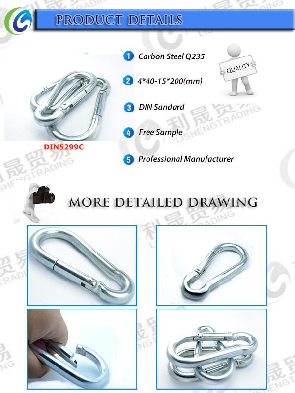 Rigging Hardware Hooks Stainless Steel Hook DIN5299c Spring Hook