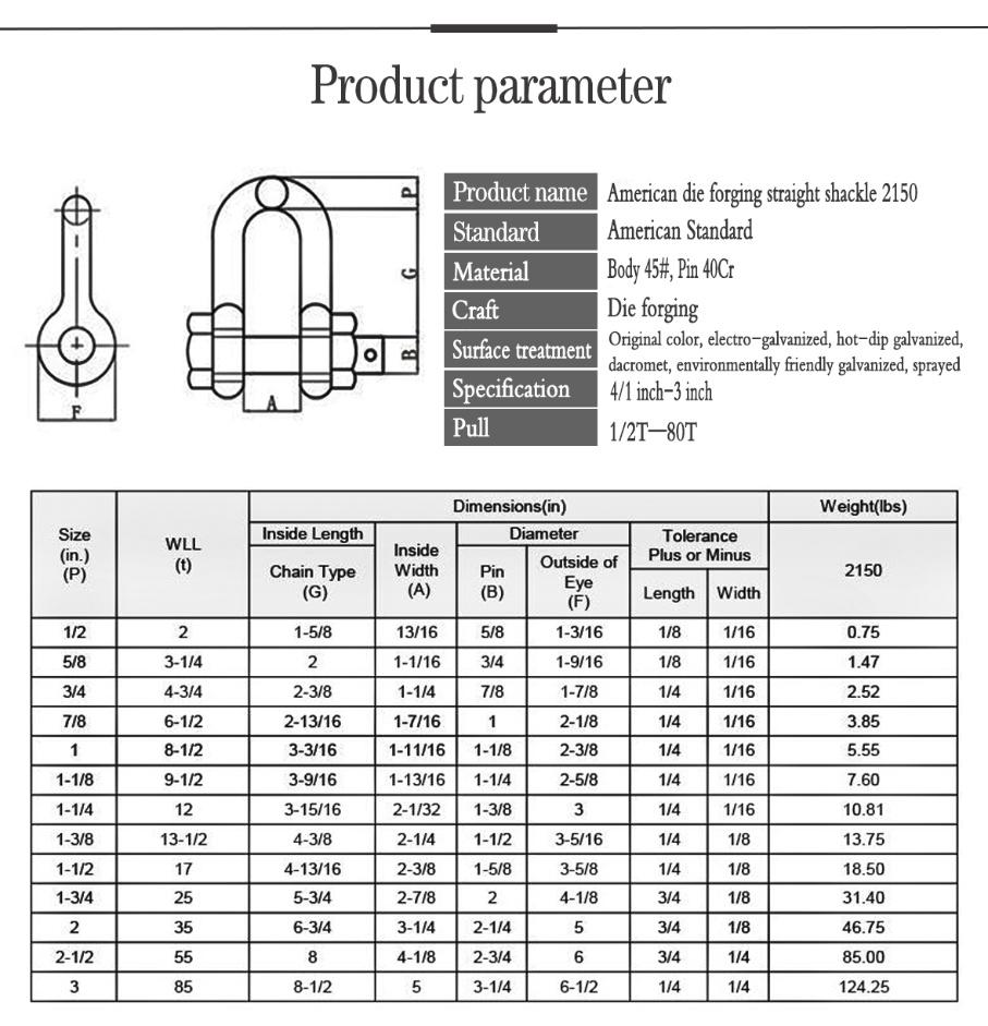 OEM Forged Screw Pin Anchor Shackle for Construction Lifting