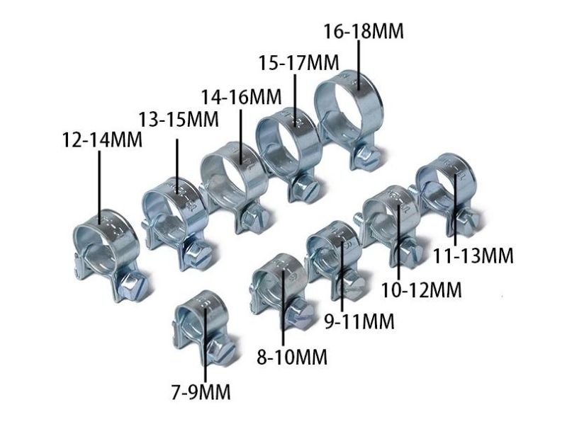 Corrosion Resistant Mini Heavy Duty Stainless Steel Hose Pipe Clamp for Fuel Lines